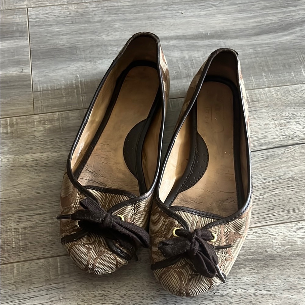 Coach Brown Bow Women's Flats